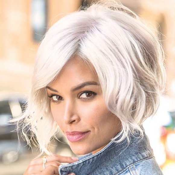 Rae Wig By Rene of Paris, Silver Stone - Picture 1 of 8
